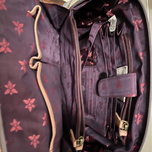 Anuschka Women's Hand Painted Genuine Leather satchel GUC - Picture 2 of 8